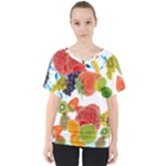 Fruits, Drip, Fruit, Paint, Spring V-Neck Dolman Drape Top