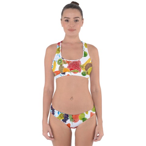 Fruits, Drip, Fruit, Paint, Spring Cross Back Hipster Bikini Set from ArtsNow.com