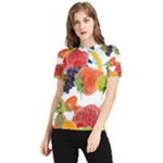 Fruits, Drip, Fruit, Paint, Spring Women s Short Sleeve Rash Guard