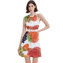 Cocktail Party Halter Sleeveless Dress With Pockets 