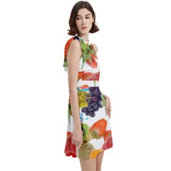 Cocktail Party Halter Sleeveless Dress With Pockets 