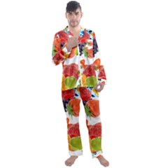 Men s Long Sleeve Satin Pajamas Set 