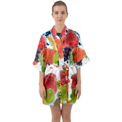 Half Sleeve Satin Kimono  