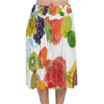 Fruits, Drip, Fruit, Paint, Spring Velvet Flared Midi Skirt