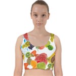 Fruits, Drip, Fruit, Paint, Spring Velvet Racer Back Crop Top