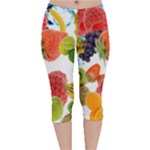 Fruits, Drip, Fruit, Paint, Spring Velvet Capri Leggings 