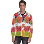 Fruits, Drip, Fruit, Paint, Spring Men s High Neck Windbreaker