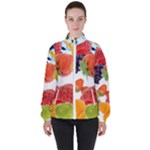 Fruits, Drip, Fruit, Paint, Spring Women s High Neck Windbreaker