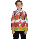 Fruits, Drip, Fruit, Paint, Spring Kids  High Neck Windbreaker