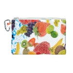 Fruits, Drip, Fruit, Paint, Spring Canvas Cosmetic Bag (Large)