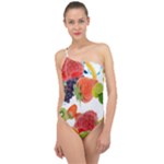 Fruits, Drip, Fruit, Paint, Spring Classic One Shoulder Swimsuit