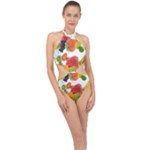 Fruits, Drip, Fruit, Paint, Spring Halter Side Cut Swimsuit