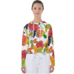 Fruits, Drip, Fruit, Paint, Spring Women s Slouchy Sweat