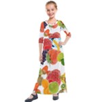 Fruits, Drip, Fruit, Paint, Spring Kids  Quarter Sleeve Maxi Dress