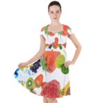 Fruits, Drip, Fruit, Paint, Spring Cap Sleeve Midi Dress