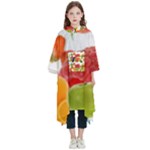 Fruits, Drip, Fruit, Paint, Spring Kids  Hooded Rain Ponchos