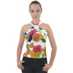 Fruits, Drip, Fruit, Paint, Spring Cross Neck Velour Top