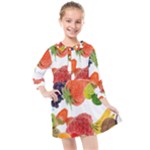 Fruits, Drip, Fruit, Paint, Spring Kids  Quarter Sleeve Shirt Dress