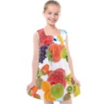 Fruits, Drip, Fruit, Paint, Spring Kids  Cross Back Dress