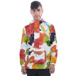 Fruits, Drip, Fruit, Paint, Spring Men s Front Pocket Pullover Windbreaker