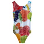 Fruits, Drip, Fruit, Paint, Spring Kids  Cut-Out Back One Piece Swimsuit