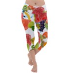 Fruits, Drip, Fruit, Paint, Spring Lightweight Velour Capri Yoga Leggings