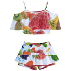 Kids  Off Shoulder Skirt Bikini 