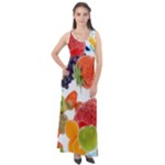 Fruits, Drip, Fruit, Paint, Spring Sleeveless Velour Maxi Dress