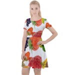 Fruits, Drip, Fruit, Paint, Spring Cap Sleeve Velour Dress 