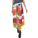 Fruits, Drip, Fruit, Paint, Spring Velour Split Maxi Skirt