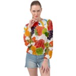 Fruits, Drip, Fruit, Paint, Spring Banded Bottom Chiffon Top