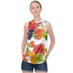 Fruits, Drip, Fruit, Paint, Spring High Neck Satin Top