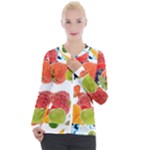 Fruits, Drip, Fruit, Paint, Spring Casual Zip Up Jacket