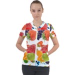 Fruits, Drip, Fruit, Paint, Spring Short Sleeve Zip Up Jacket