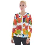 Fruits, Drip, Fruit, Paint, Spring Velvet Zip Up Jacket