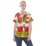 Fruits, Drip, Fruit, Paint, Spring Women s Short Sleeve Pocket Shirt