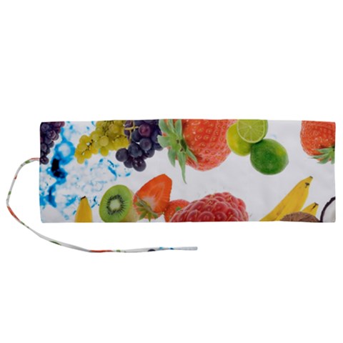 Fruits, Drip, Fruit, Paint, Spring Roll Up Canvas Pencil Holder (M) from ArtsNow.com