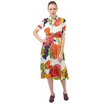 Fruits, Drip, Fruit, Paint, Spring Keyhole Neckline Chiffon Dress