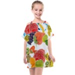 Fruits, Drip, Fruit, Paint, Spring Kids  One Piece Chiffon Dress