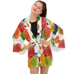 Fruits, Drip, Fruit, Paint, Spring Long Sleeve Kimono