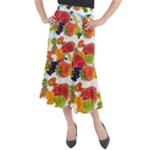 Fruits, Drip, Fruit, Paint, Spring Midi Mermaid Skirt