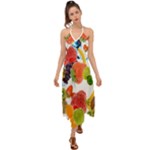 Fruits, Drip, Fruit, Paint, Spring Halter Tie Back Dress 