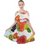 Fruits, Drip, Fruit, Paint, Spring Cut Out Shoulders Dress