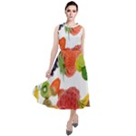 Fruits, Drip, Fruit, Paint, Spring Round Neck Boho Dress