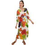 Fruits, Drip, Fruit, Paint, Spring Grecian Style  Maxi Dress