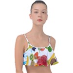 Fruits, Drip, Fruit, Paint, Spring Frill Bikini Top