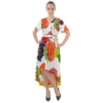 Fruits, Drip, Fruit, Paint, Spring Front Wrap High Low Dress