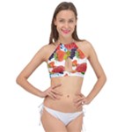 Fruits, Drip, Fruit, Paint, Spring Cross Front Halter Bikini Top