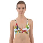 Fruits, Drip, Fruit, Paint, Spring Wrap Around Bikini Top