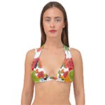 Fruits, Drip, Fruit, Paint, Spring Double Strap Halter Bikini Top